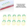 100pcs Metallic Paper Clips Green Yellow Ananas Shape Electroplating Process