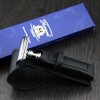 Silver Antique Inspired DE Safety Razor & Leather Protective Case