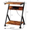 MMEOLUOOK C Shaped End Table with Charging Station Side Table,