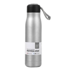 17 oz Stainless Steel Water Bottle Double Wall Vacuum Insulated Kids Wide Mouth Flask with Leakproof Portable Lid (Silver)