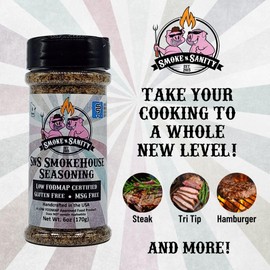 Smoke n Sanity SnS Smokehouse Seasoning - Certified Low FODMAP - Gluten Free - Certified Kosher - Dairy Free (6.0 oz Shaker)