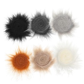 TEHAUX 6 Rolls Faux Fur Craft Strips of Faux Fur Ribbon for DIY Projects Fluffy Decorative Patches Grey Light Grey for Cosplay Home Decor