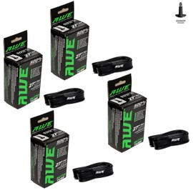 4 x AWE E-Bike/Bike Butyl Rubber 27 Inch Inner Tubes 500%* Extra Ride Time to fit 27"x 1 1/4 (700x28/37C) with Schrader Valves
