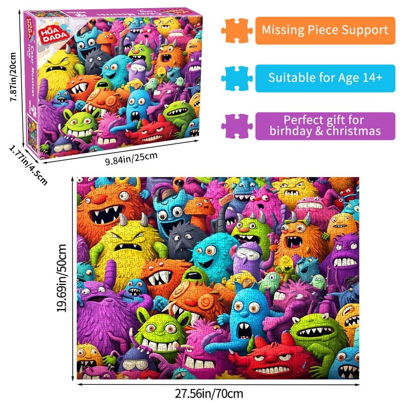 Puzzle 1000 Pieces, Puzzle for Adults, Impossible Puzzle, Colourful Tile