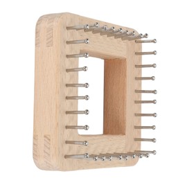 Lwuey Wooden Knitting Loom, 10x10cm 20x20cm 30x30cm Square Handcrafted Weaving Board for Hats Scarves Shawls Beginner Professionals DIY Craft Tool for Adults (10 * 10cm)
