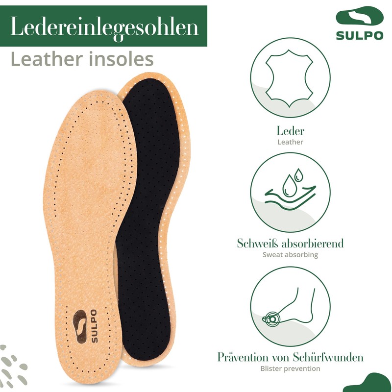 Marol Activated Carbon Insoles for Sweaty Feet Perforated Real Leather