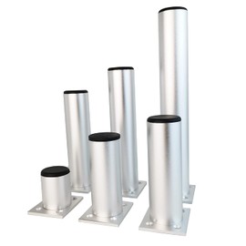 Qrity Aluminium Alloy Furniture Legs, Pack of 4, 250 mm Height Replacement Feet Support Legs for Furniture Table Sofa Bed Desk, Silver