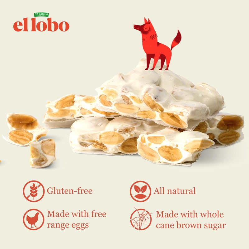 El Lobo Turron, Spanish Hard Almond Nougat (Turron Duro) 150