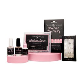 Tammy Taylor Acrylic Coffin Nail Tip Extensions | Tapered Square Clear Full Coverage, Natural Lightweight, Long Lasting, Professional C Curve Acrylic Tips | Medium, Long & XX Long Weekenders Bundle