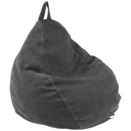 Bean Bag Chair Cover Soft Corduroy Bean Bag Cover Plush Toys Organizer Holder Comfortable Beanbag Chairs with Handle Stuffed Animal Storage for Kids Adults Plush Toys(Dark Grey)