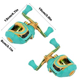 AIMALL Baitcasting Fishing Reel Water Drop Wheel with Magnetic Brake System, Anti-Explosive Line Long Casting Reel for Freshwater Saltwater, Left/Right Hand