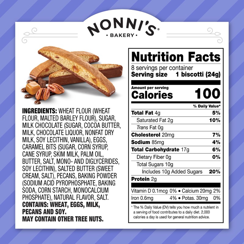 Nonni's, Turtle Pecan Biscotti, 6.88 Ounce