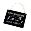 Slate board with engraving “Opas Werkstatt”, the ideal present for