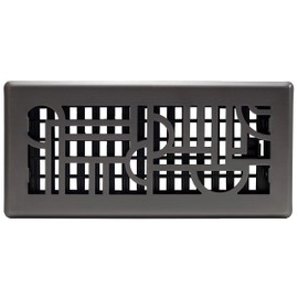 Decor Grates ADH410-GM Art Deco Floor Register, 4x10, Gun Metal Finish