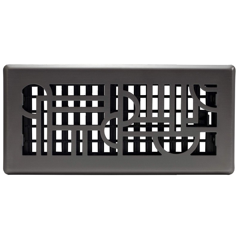 Decor Grates ADH410-GM Art Deco Floor Register, 4x10, Gun Metal