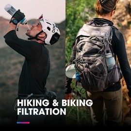 HydraPak Breakaway+ 30oz / 880ml Filtered Squeeze Water Bottle - For Cycling, Hiking, & More - Fits Bike Cages & Backpack Pockets, Integrated Water Filter, BPA-Free