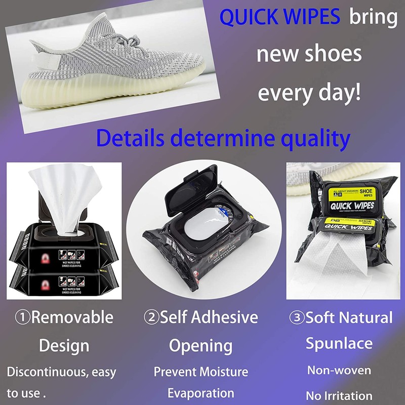 mygezi 2 Pack 60 Pcs Shoe Sneaker Wipes Cleaner Quick