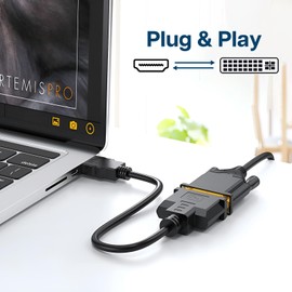 MMOBIEL - Adaptador de cable HDMI a DVI - Bidireccional - Hembra DVI-I Dual Link a Macho - Convertidor de cable compatible con monitor, PC, TV, juegos, proyector - 1080p Full HD 60Hz - Conector dorado de 1 pies/0,3 m