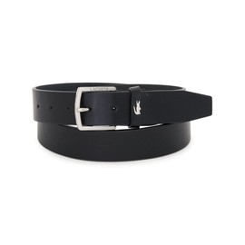 Lacoste 82575 Men's Genuine Leather Belt [01] Black, 01: Black