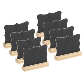 PATIKIL Mini Tabletop Chalkboard Signs, 8Pcs Small Chalkboard Signs with Easel Stand Double Side Wooden Irregular Shape Chalkboard for Food Labels Party Weddings Event Decorations