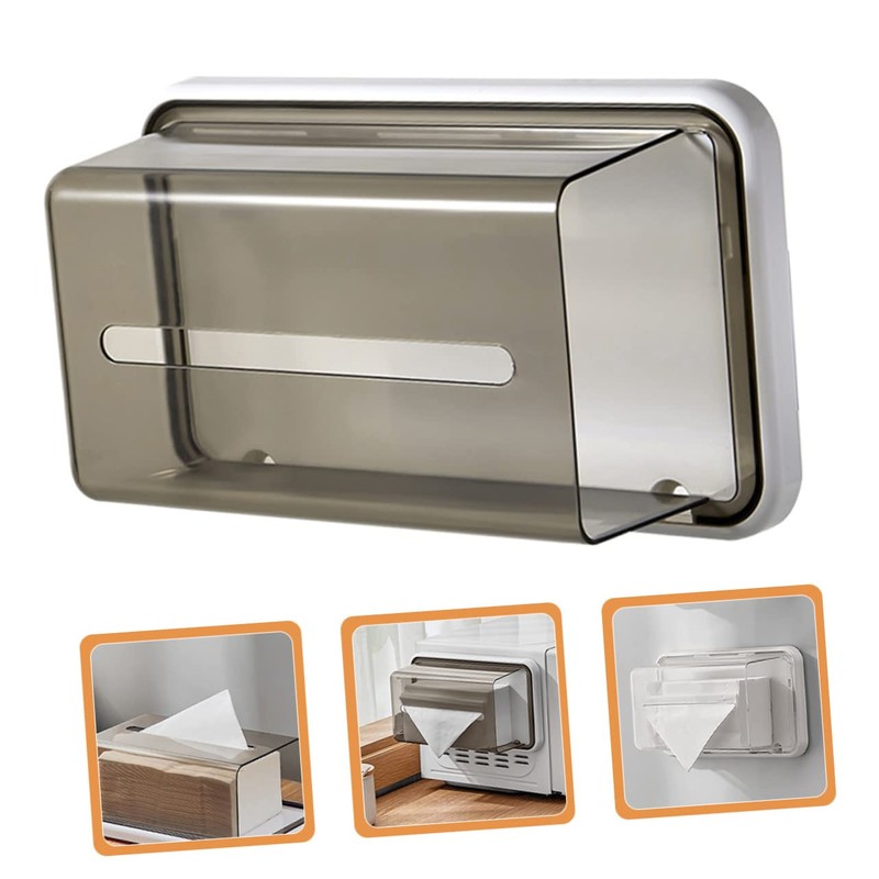 Ipetboom Wall Mounted Tissue Dispenser Transparent Magnetic Tissue Box for