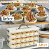 HFYZZ 3-Layer Deviled Egg Container with Lid and Handle, Clear