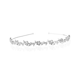 IERCZA 1 x Wedding Tiara, Bridal Tiara with Decorated Pearl Wedding Headband Headband, Ideal for Wedding/Proms/Parties, Silver Wedding Headpiece for Bride, Handmade Bridal Headband with Rhinestones