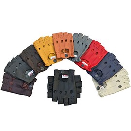 Fingerless Half-Finger Premium Driving/Cycling/Motorcycle Gloves in Real Leather 309