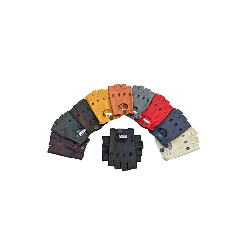 Fingerless Half-Finger Premium Driving/Cycling/Motorcycle Gloves in Real Leather 309