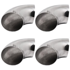 S SYDIEN 90 Degree Mandrel Bend Elbow 4 Pcs, 2.5 inch Stainless Steel Exhaust Pipe, Thickness 1.5mm Elbow Pipe Exhaust Tubing for Stair Handrail Pipe Turning
