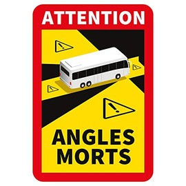 lepni.me 1 Piece Bus Angles Morts Stickers for France | Extra Strong Adhesion and UV Protection | Attention Warning Sign | Vehicle Blind Spot Sticker (1PCS BUS)