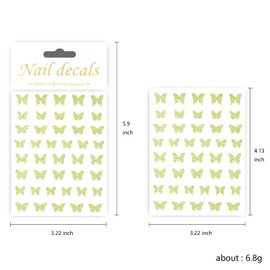 LuckForever 8pc Nail Stickers Decals Letter Butterfly Star Heart Nail Art Sticker Fingernail Tattoos Acrylic Tips Accessories Manicure Supplies for Women Girls Kids Polish Nails DIY (Mixed Design)