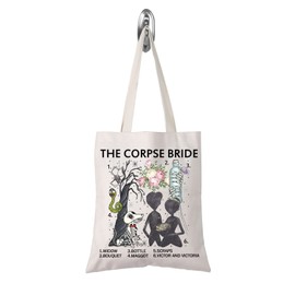 FOTAP Bride Wedding Gift Animation Movie Lover Gift Widow Bouquet Scraps Victor And Victoria Tote Bag (CORPSE BRIDE UK)