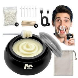 Kit de cera para nariz para hombre, kit de depilación de nariz y oreja con cera de nariz de 3.53 oz, kit de depilación sin dolor de nariz y oído, temp
