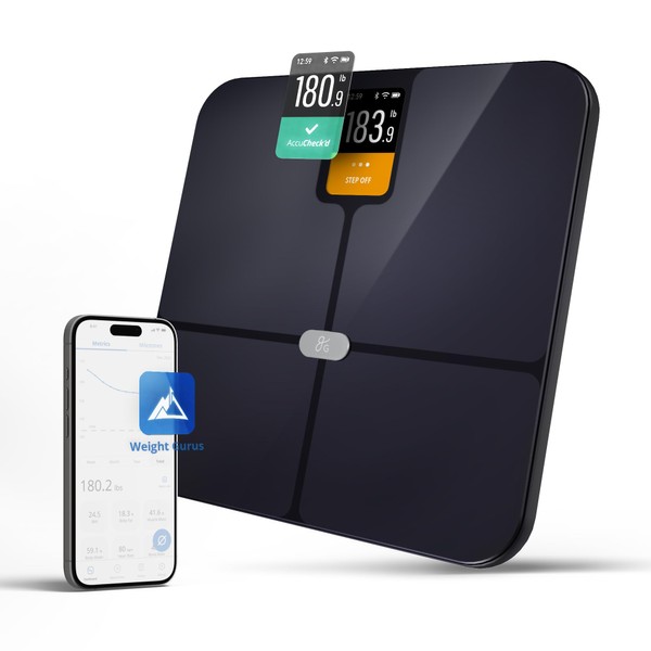 Greater Goods Verve Digital Smart Bathroom Scale, Bluetooth and WiFi Enabled Featuring AccuCheck and SwiftSync, 10 User Profiles with Free Tracking App