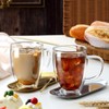 Wells 4-Pack 12 Oz Double Walled Glass Coffee Mugs with