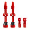 HZJD 2PCS Bike Tubeless Presta Air Valve Stem, Red, Integrated