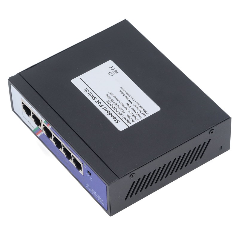 6 Port PoE Switch 1.2Gbps Ethernet Switch Unmanaged Plug and