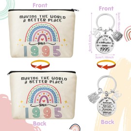 ViEinkaufen 30th Birthday Gifts for Women Rainbow Small Travel Makeup Bag Inspirational Keyring Thank You Gifts Birthday Present for Wife Mum Auntie Sisters Teacher Friends