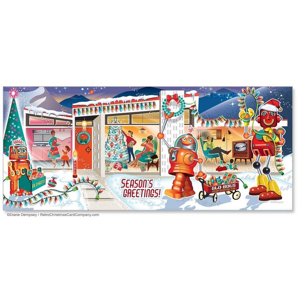 Robot Decorators Christmas Cards, Package of 8 | Funny Robot