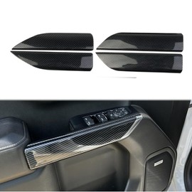 Fewshaw Carbon Fiber Inner Door Handrail Handle Cover Trim for 2019-2026 Chevy Silverado 1500/GMC Sierra 1500 for 2020-2026 Sierra/Silverado 2500 3500 HD (Crew cab 4-Door)