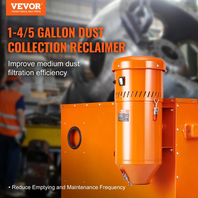 VEVOR Dust Collection System: 1.6-HP Dust Collector Media Reclaimer with