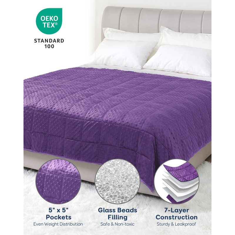 Kivik Minky Dot Weighted Blanket for Adults, 12 lbs Breathable