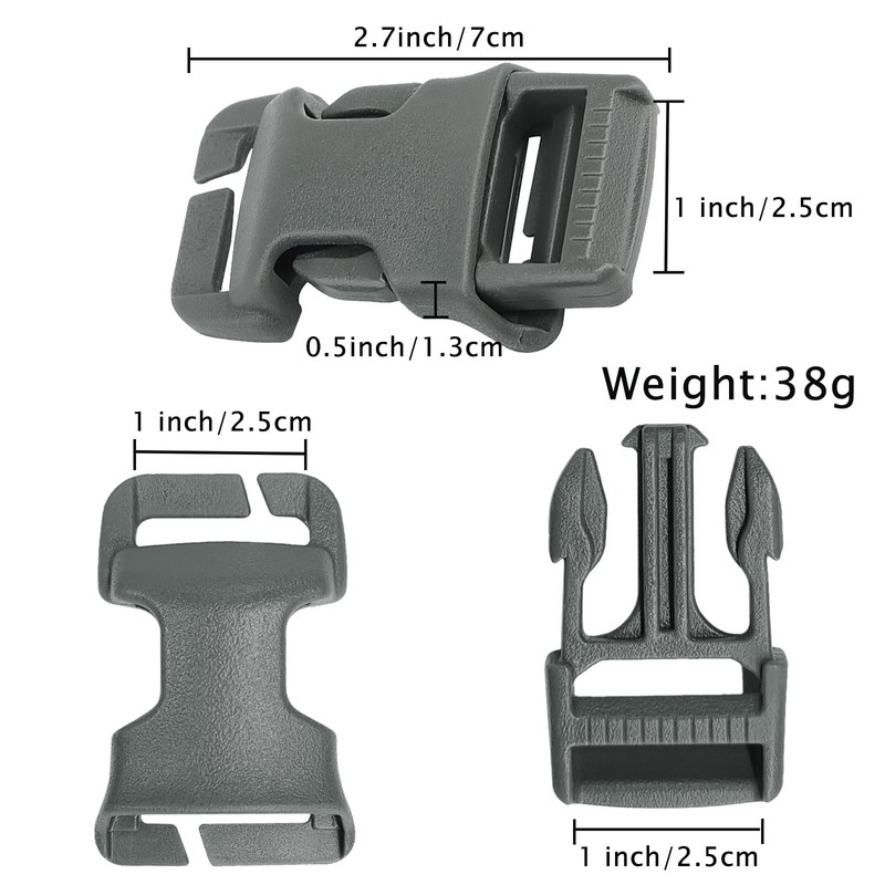 Qavctw 2x 1'' Buckle Quick Side Release Buckle for Tactical