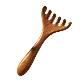 DFsucces Massage Comb, Half-moon Scalp Massage, High Quality Natural Wood, Press Point of Scalp, Meridian Massage, Multifunction, For Scalp, Face, Neck, Decollete (Deer Antler Wood / 1 Piece)