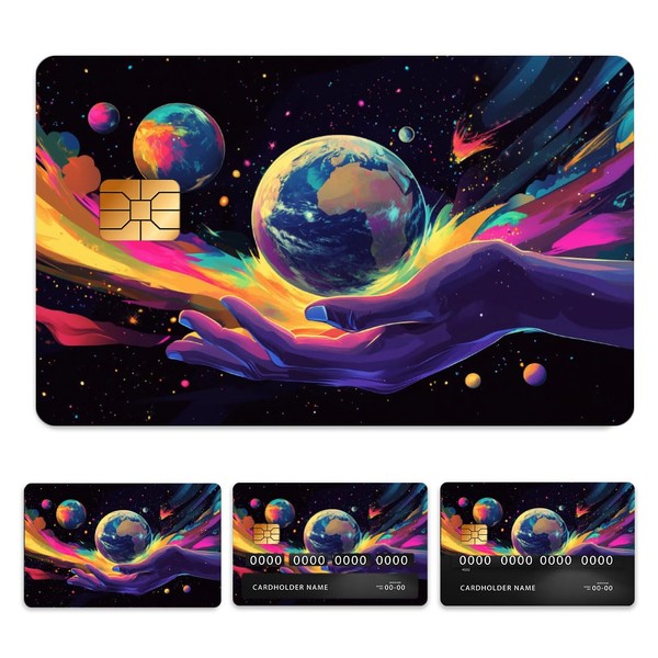 Peacoblue Bank Card Sticker Holding The Planet Credit Debit Card