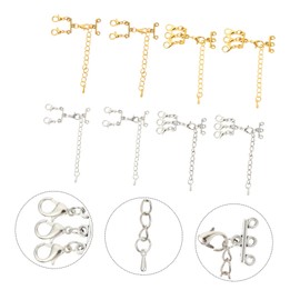 COHEALI 24pcs Multi Strand Connectors Clasp with Lobster for Jewelry Making Necklace Connectors for Bracelets and Necklaces