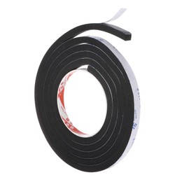 PATIKIL 2m/6.6ft Sealing Foam Tape, 1cm Wide 8mm Thick Single Sided Weather Stripping Door Seal Strip for Window Door Insulation, Black