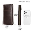 CONTACTS Men's Coffee Brown Leather RFID Blocking Family Passport Holder