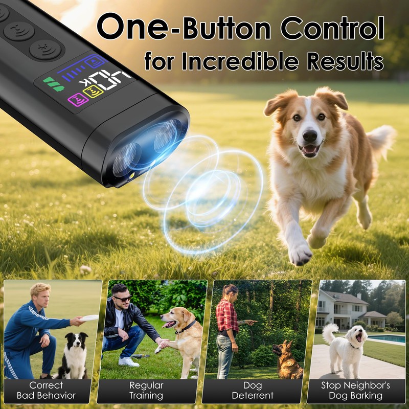 Dog Bark Deterrent Device, 65 FT Range,3X Ultrasonic Bark Deterrent